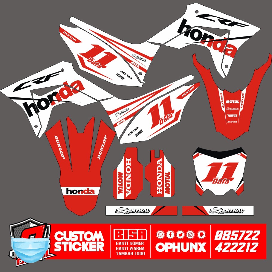 CRF STIKERCUSTOM FULL BODY DECAL STICKER STRIPING keren