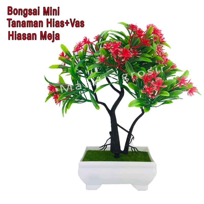 Tanaman hias * Bongsai mini * Penghias meja * Bunga+Vas