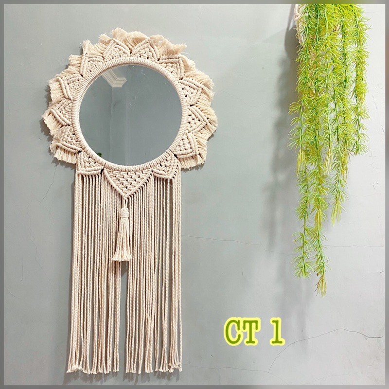 cermin macrame aesthetic rajut