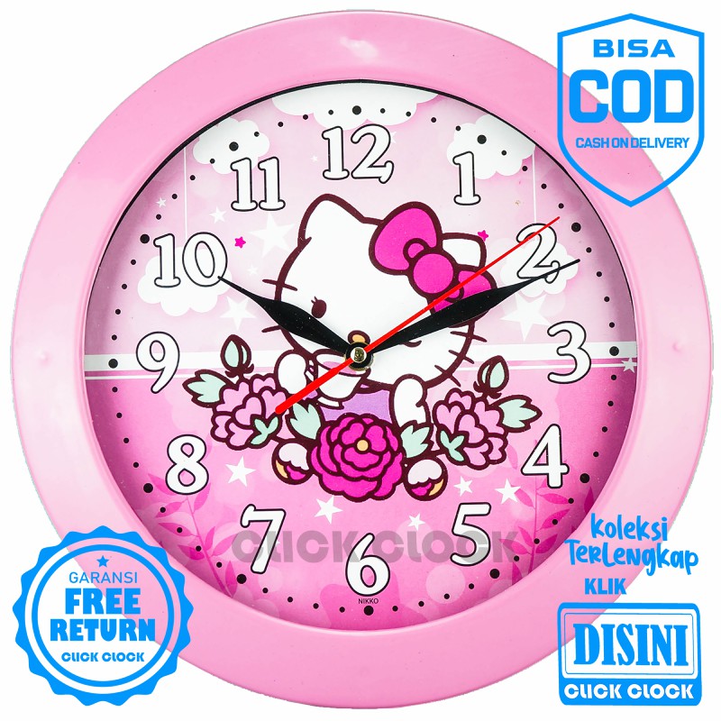 Jam Dinding Quartz Karakter anak Minimalis Unik Besar Nikko 707 Step Movement