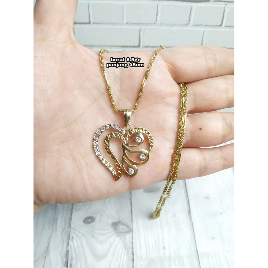 KALUNG TAMBANG VARIASI LIONTIN LOVE GOLD KODE CD074