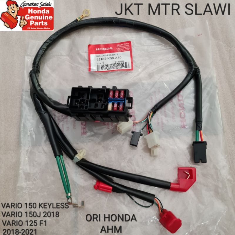 32102-K59-A70 kabel baterai, box skring, sub harness battery vario 150J keyless, vario 125  2018-2022 tahun asli honda, ori honda ahm