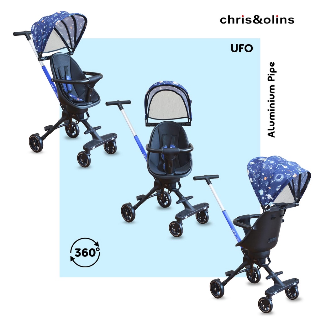 Chris&amp;Olins Stroller Baby Ufo Premium Reversible Seat Light Weight Travel