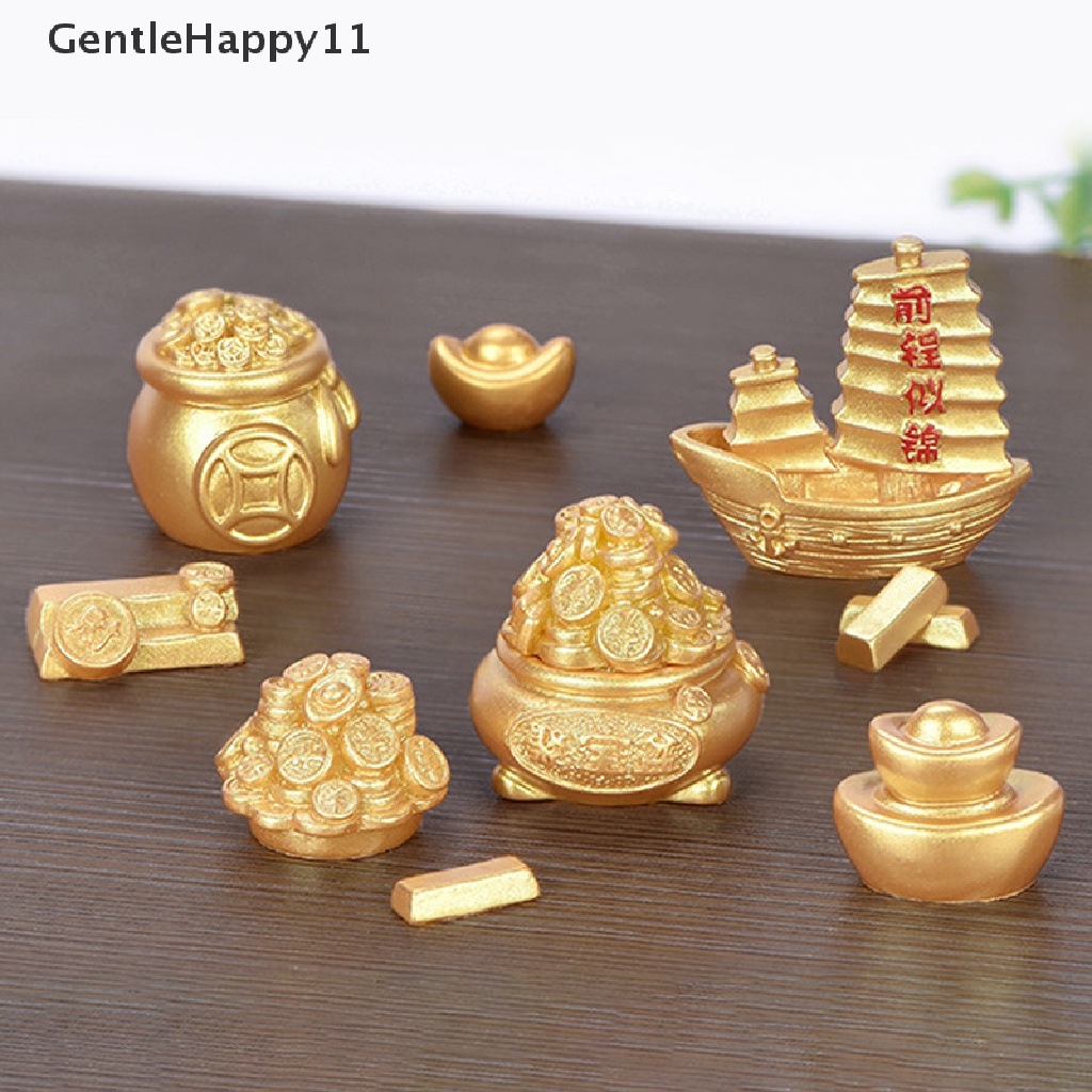 Gentlehappy Miniatur Perahu / Pohon / Labu Bahan Resin Untuk Aksesoris Lansekap Mikro / Tahun Baru