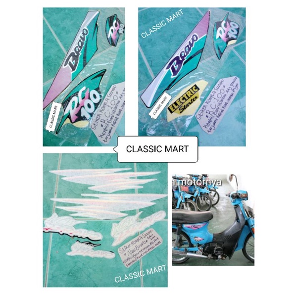 STRIPING STICKER STIKER SUZUKI BRAVO RC100 NEW BRAVO DK RC 100