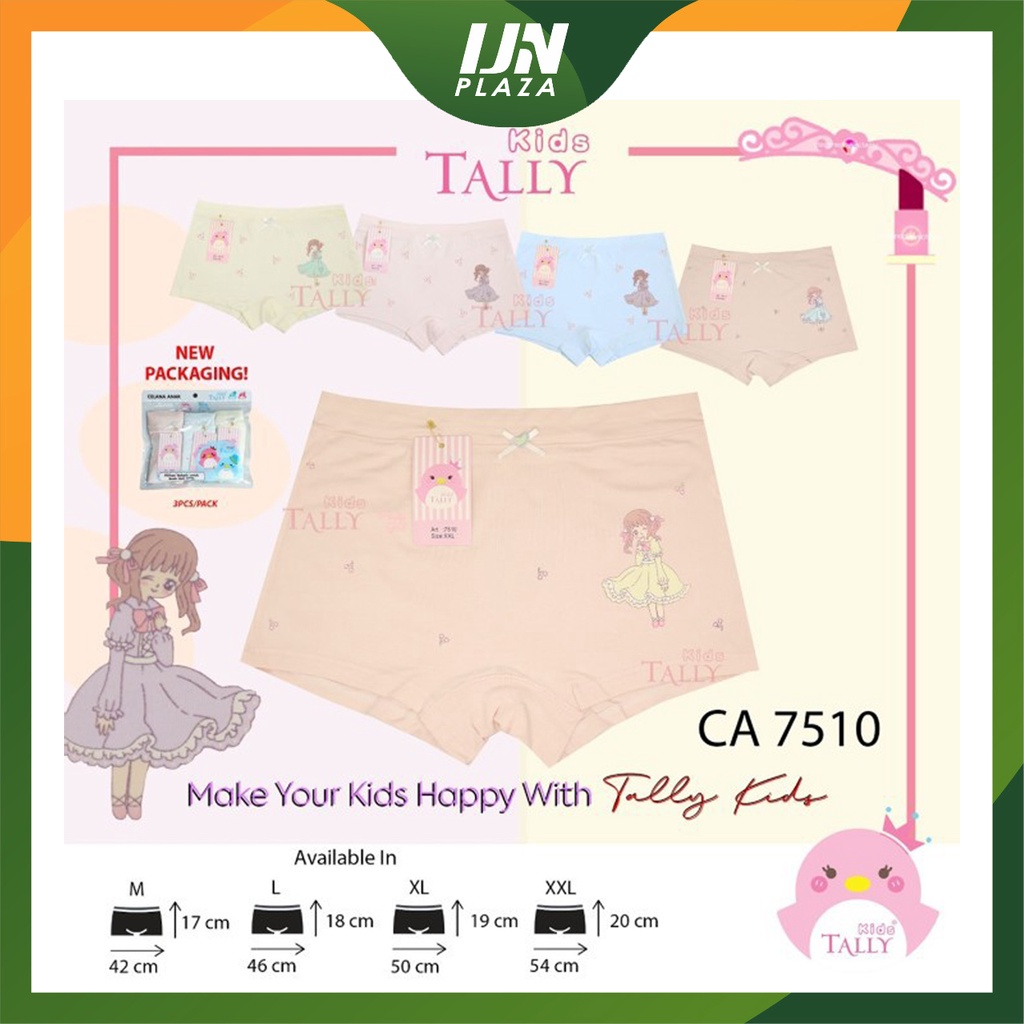 ❤ IJN ❤  Celana Dalam Anak Perempuan Tally Kids 7213 7283 7271 | Celana Boxer Segitigan Anak Perempuan