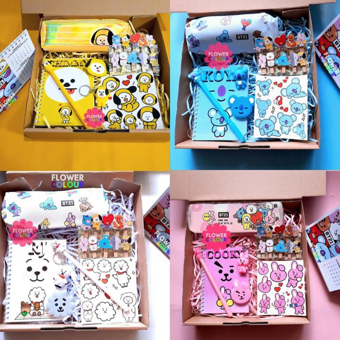 

(TERLARIS) BARU PAKET ALAT TULIS KARAKTER BTS BT21 GOOD QUALITY