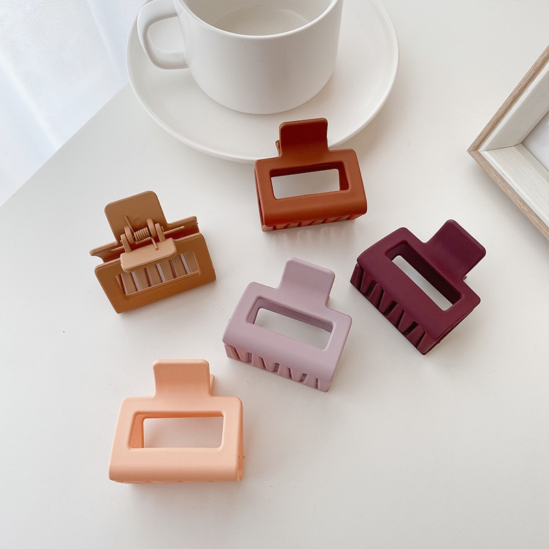 SQUARE MATTE HAIRCLIP JEPIT RAMBUT KOTAK DOFF JEPITAN PERSEGI KOREA CEPOL JEDAI WANITA ANAK HAIR CLIP CLAW AKSESORIS ACCESSORIES WARNA POLOS MEDIUM SIZE