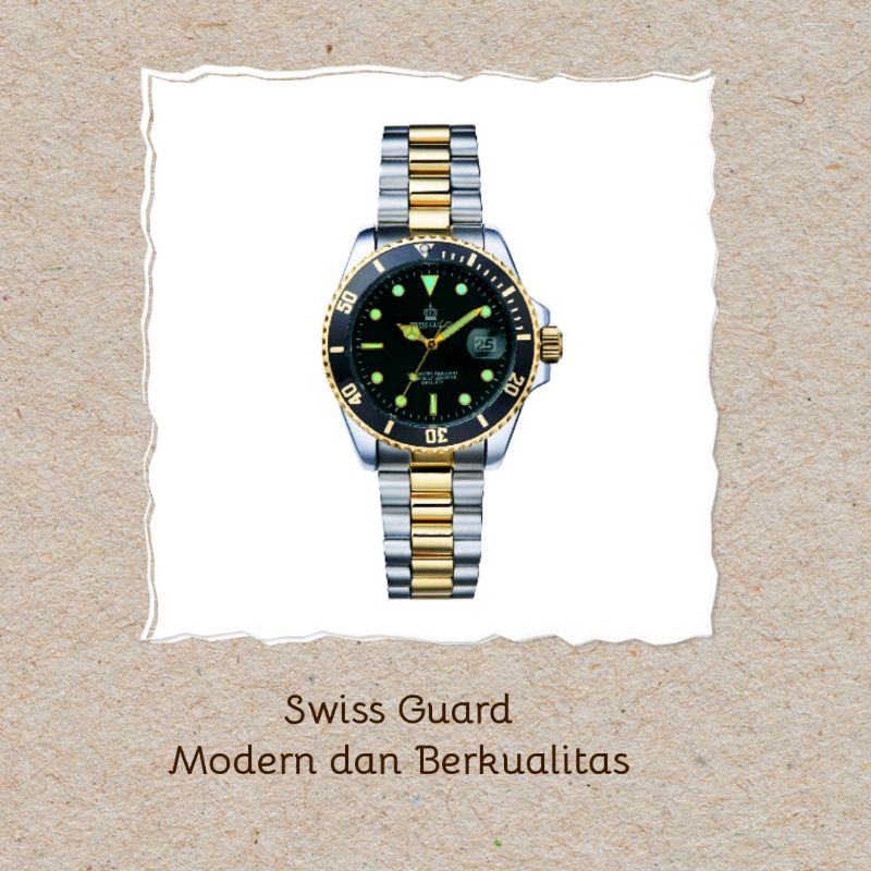 Jam Tangan Swiss Guard Analog Free Gelang Kesehatan