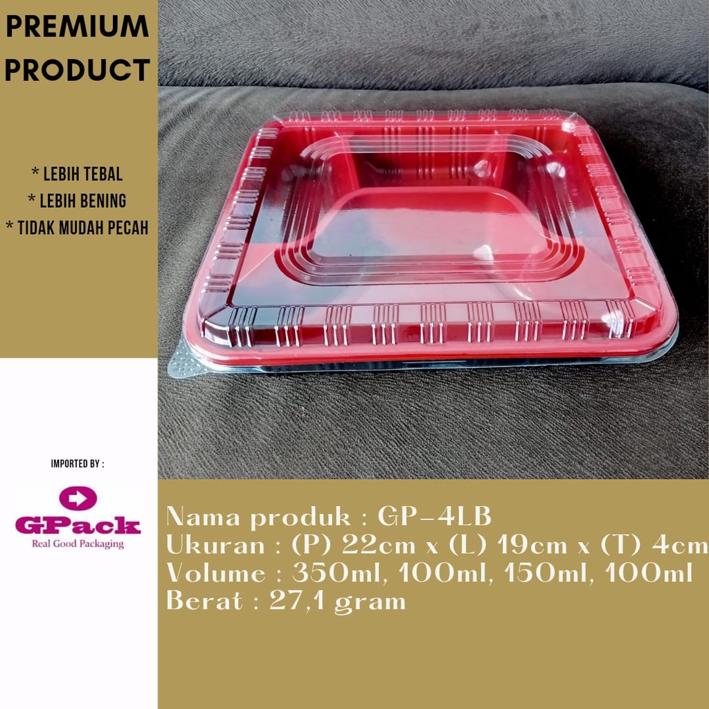 LUNCH BOX 4 SEKAT/BENTO BOX 4 SEKAT/MIKA BENTO 4 SEKAT (GP-4LB)