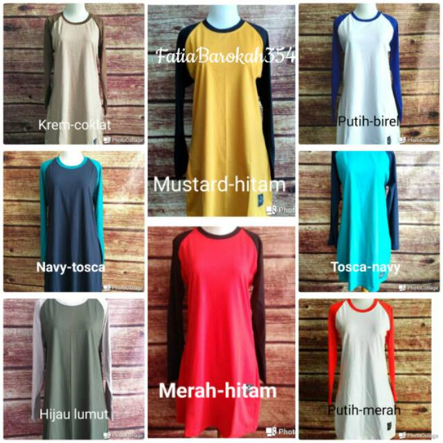 JUMBO BIG XXXL Kaos  Reglan  raglan Polos Tunik Muslimah 