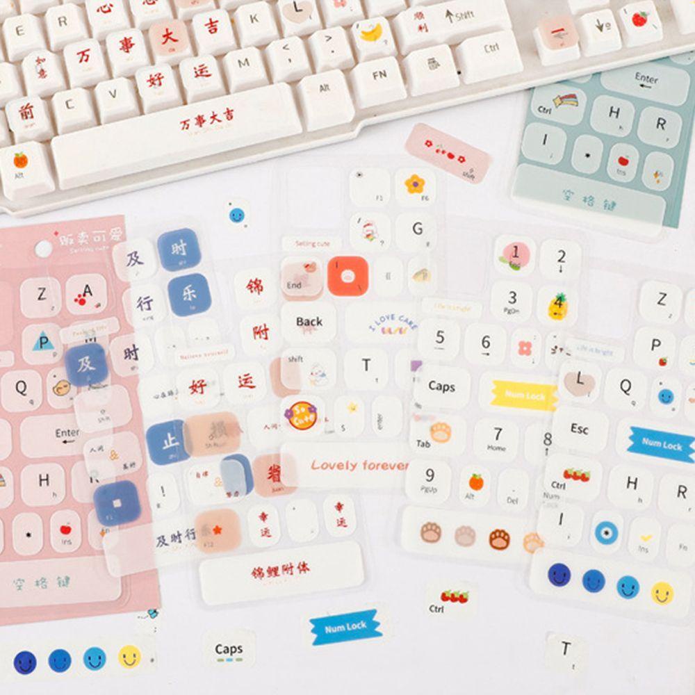 Mxbeauty Stiker Keyboard Laptop PC 1Pc Diary Sticker Hand Akun DIY Dekorasi Keyboard Telepon Alat Tulis Anak Handbook DIY Bahan