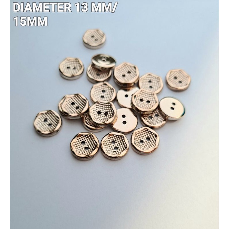 MQ kancing baju hias motif bintik persegi ukuran 1.3 cm/1.5 cm isi 400 pcs