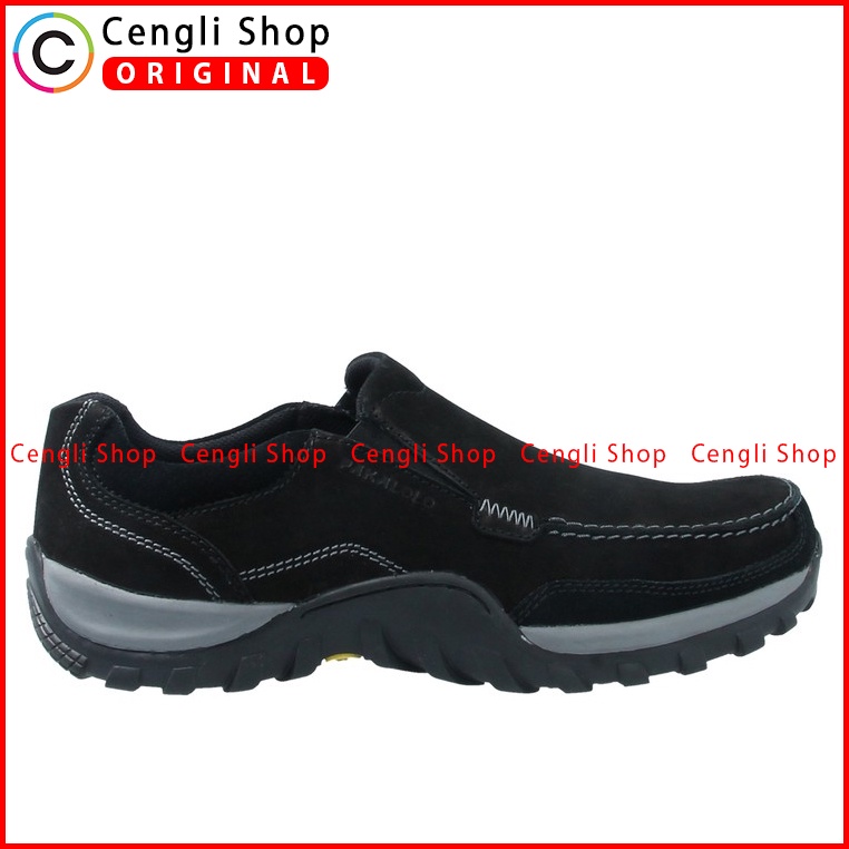 SEPATU SLIP ON PAKALOLO PRIA ORIGINAL CASUAL KULIT ASLI HITAM PB06