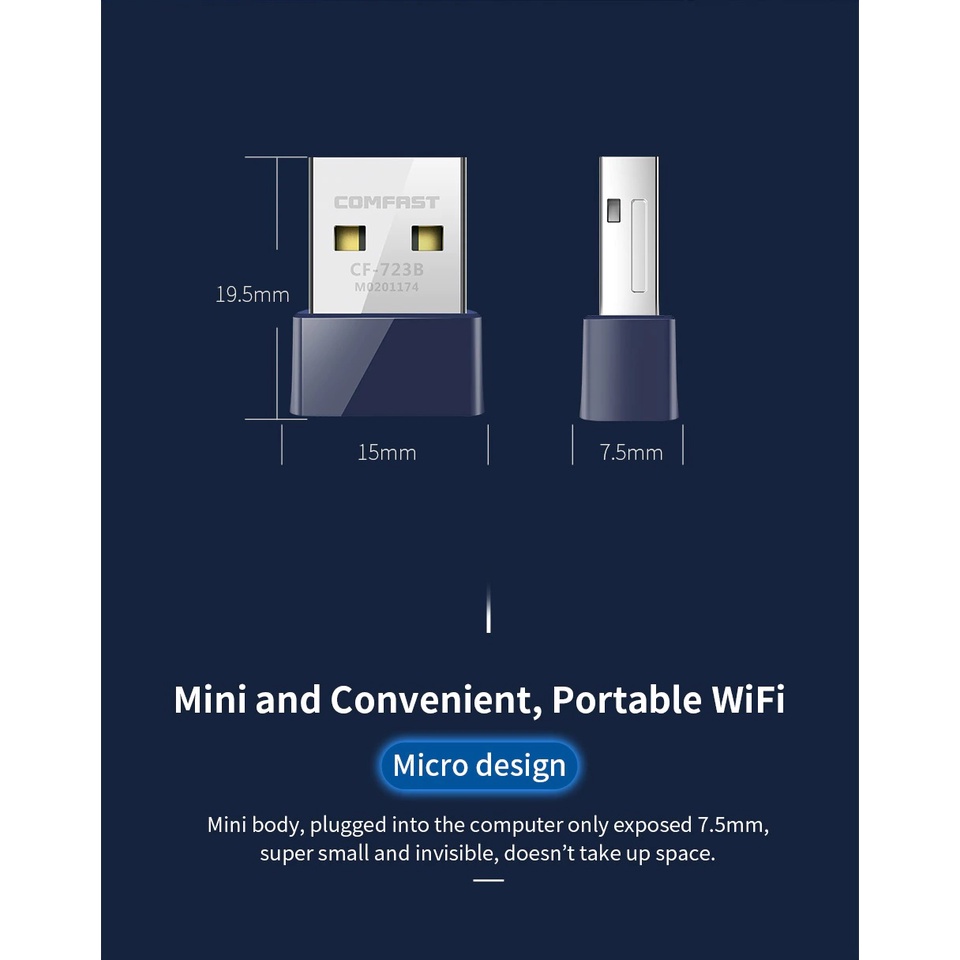 COMFAST CF-723B - 150Mbps USB Dongle Wireless Adapter Bluetooth 4.0