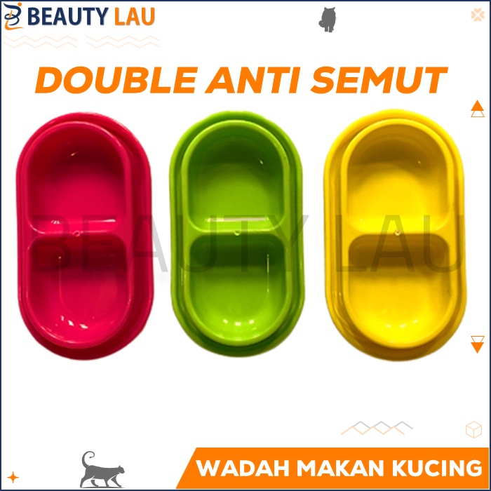 TEMPAT MAKAN KUCING ANTI SEMUT DOUBLE WADAH MAKAN MAKANAN PAKAN KUCING PET BOWL MANGKOK KUCING