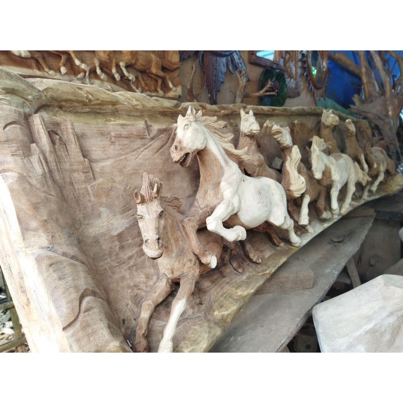 Relief kuda dinding ukir murah terbaru