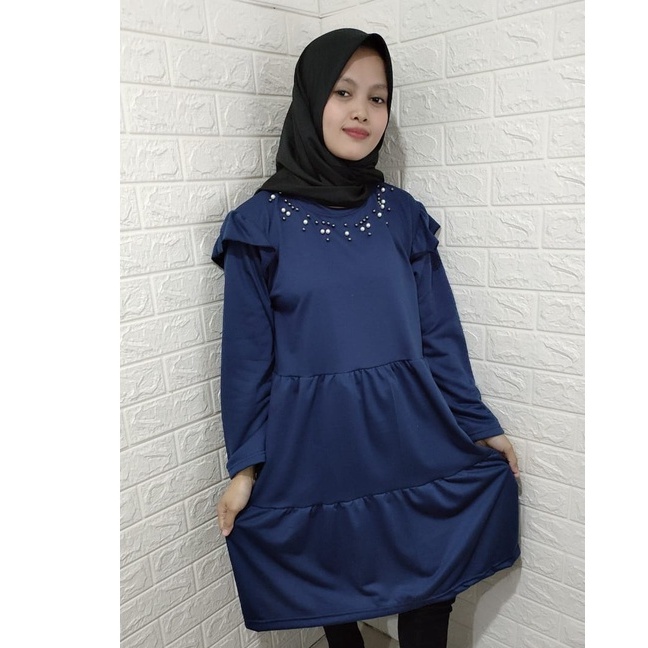 VF-TUNIK MUTIARA REMPEL SUSUN TANGAN RUFFLE FIT XL / TUNIK MUSLIM