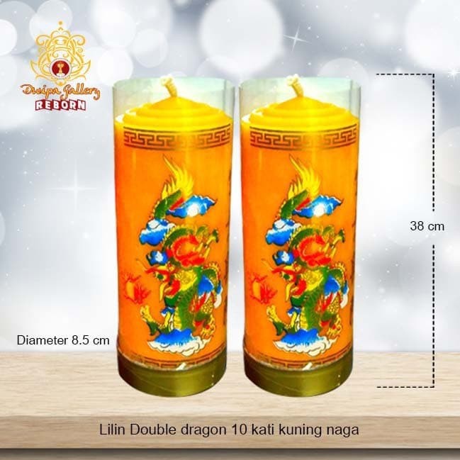 Lilin/Candle Puja Sembahyang Double Dragon 10 Kati Merah Naga