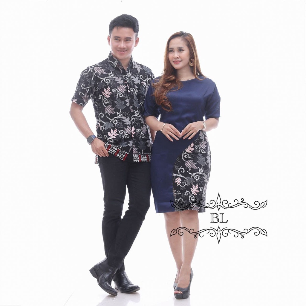 Batik Tunik Couple Set Pakaian Couple Baju Batik Couple Premium HQ Atasan batik-NO 3