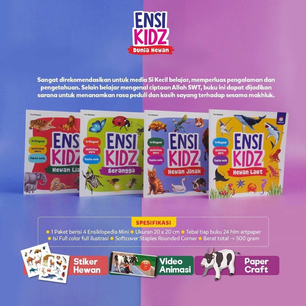 Buku Enzikids Dunia Hewan | Ziyad Book | Buku  Anak Ensiklopedia Mini