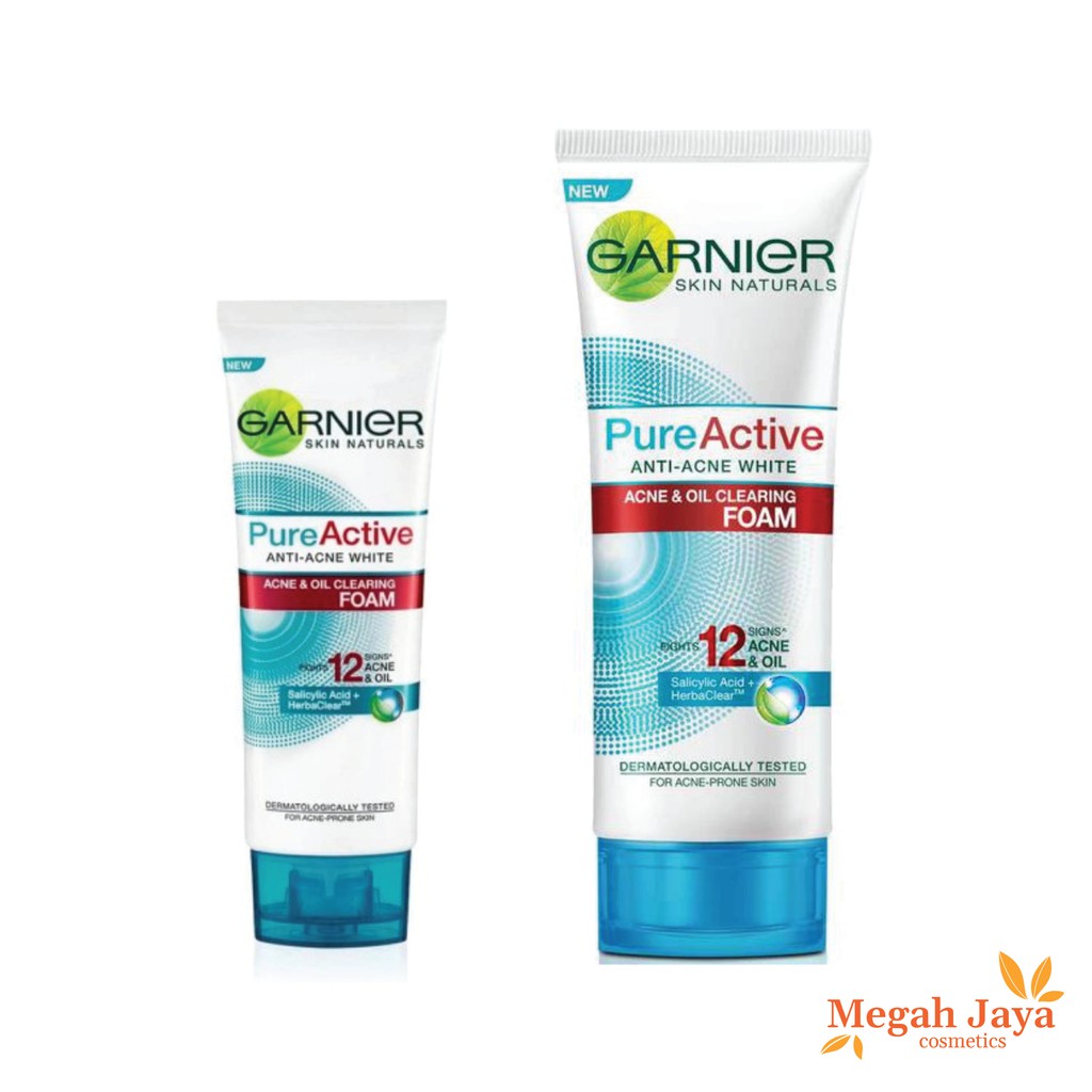 GARNIER PURE ACTIVE ACNE &amp; OIL CLEARING FOAM 50 ML &amp; 100 ML @MJ