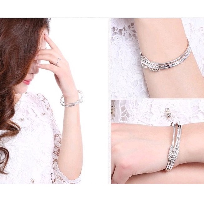 Gelang Bahan Stainless Steel Warna Silver