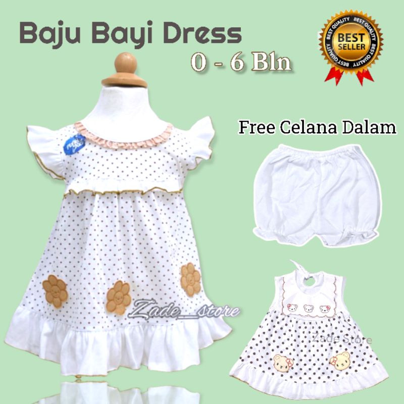 1 set Dress bayi + celana Planet Kidz 0-6bln rok dress bayi rafel perempuan perlengkapan bayi newborn rok bayi catton celana pendek bayi perempuan baru lahir baju pesta anak