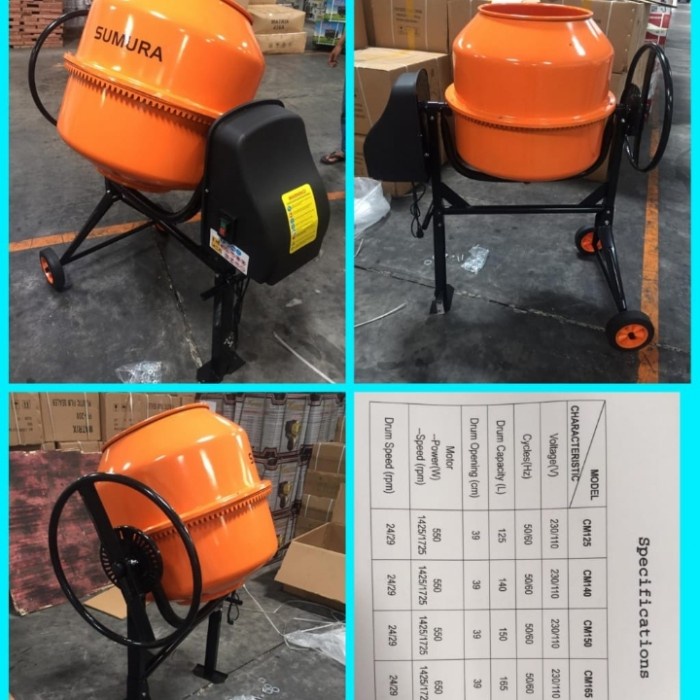 Molen Semen Aduk Mini SUMURA CM120 LISTRIK