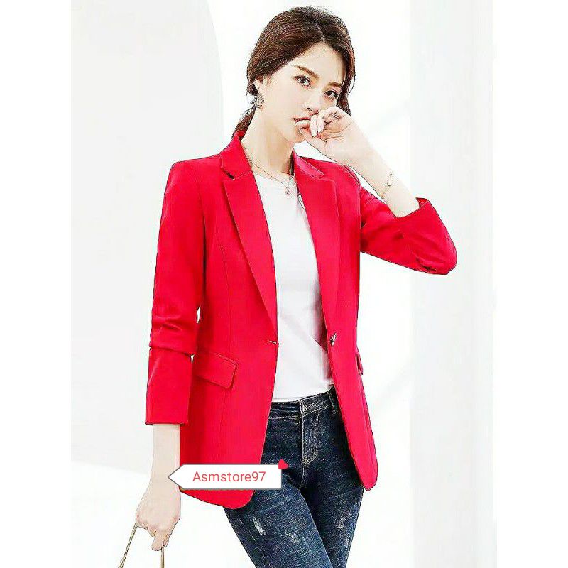 Jas Cewe Merah/Jas Kerja Wanita/Jas Wanita Size Jumbo