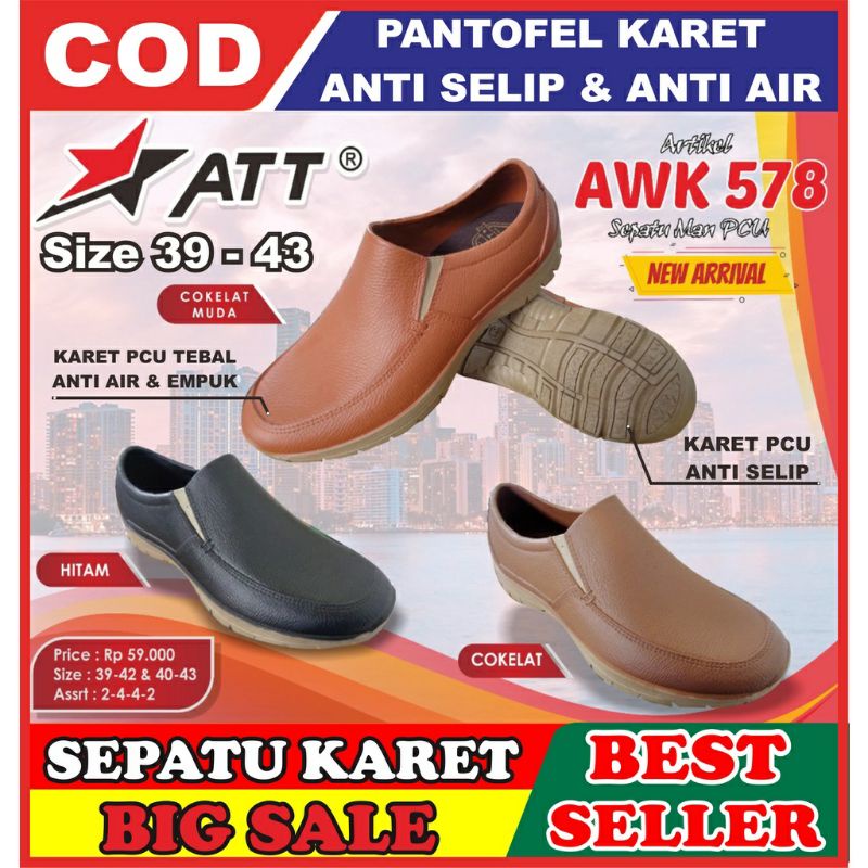 Sepatu Karet Att Awk 578 - Sepatu Karet Pria - Sepatu Pantofel Karet