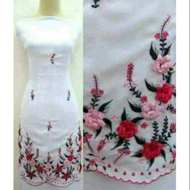 Bahan/Bakal Baju Kurung/Gamis Bunga Timbul