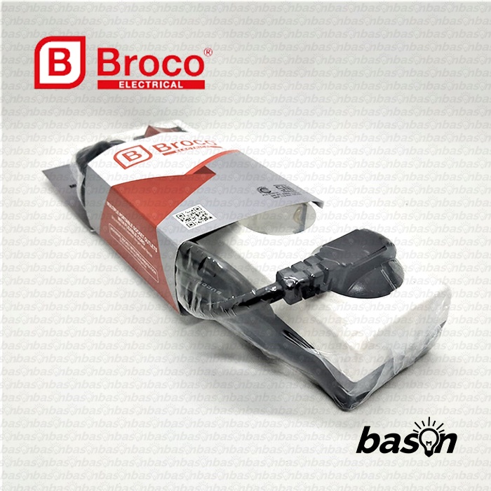 BROCO 15831 Stop Kontak 3 Lubang 10A Arde + Kabel 1.5 m + Switch + CP