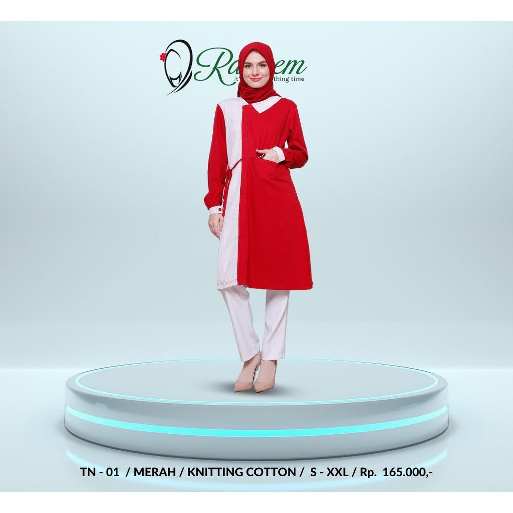 [CHAT SEBELUM ORDER] TUNIK RAHNEM TERBARU/TUNIK RAHNEM TN-01 MERAH/TUNIK
