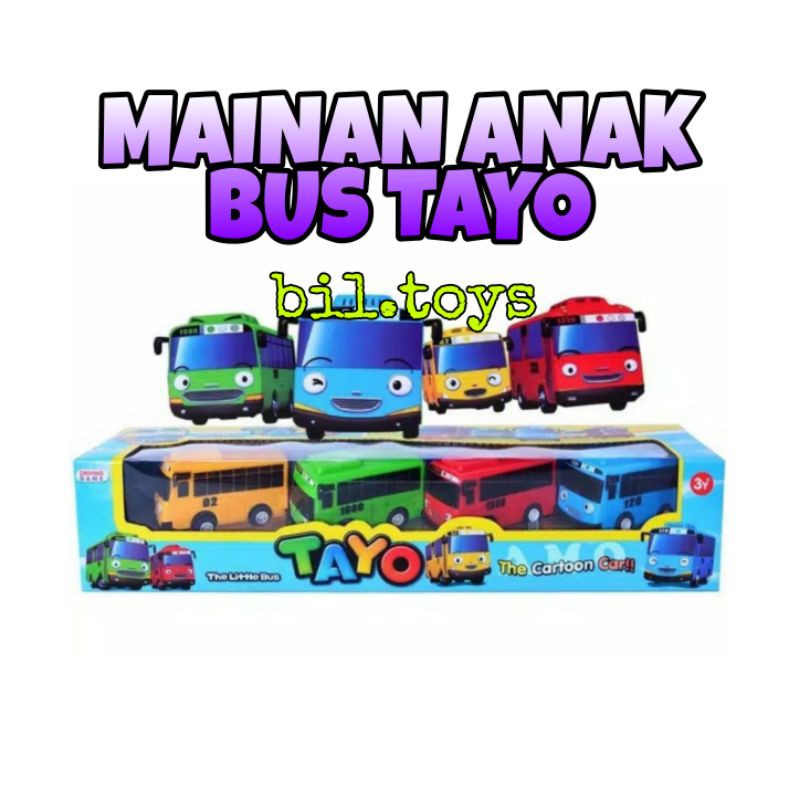 Mobil TY isi 4 Pcs Pull On - My Little Bus TY - Mobil-Mobilan TY - Mainan Anak Kemasan Box