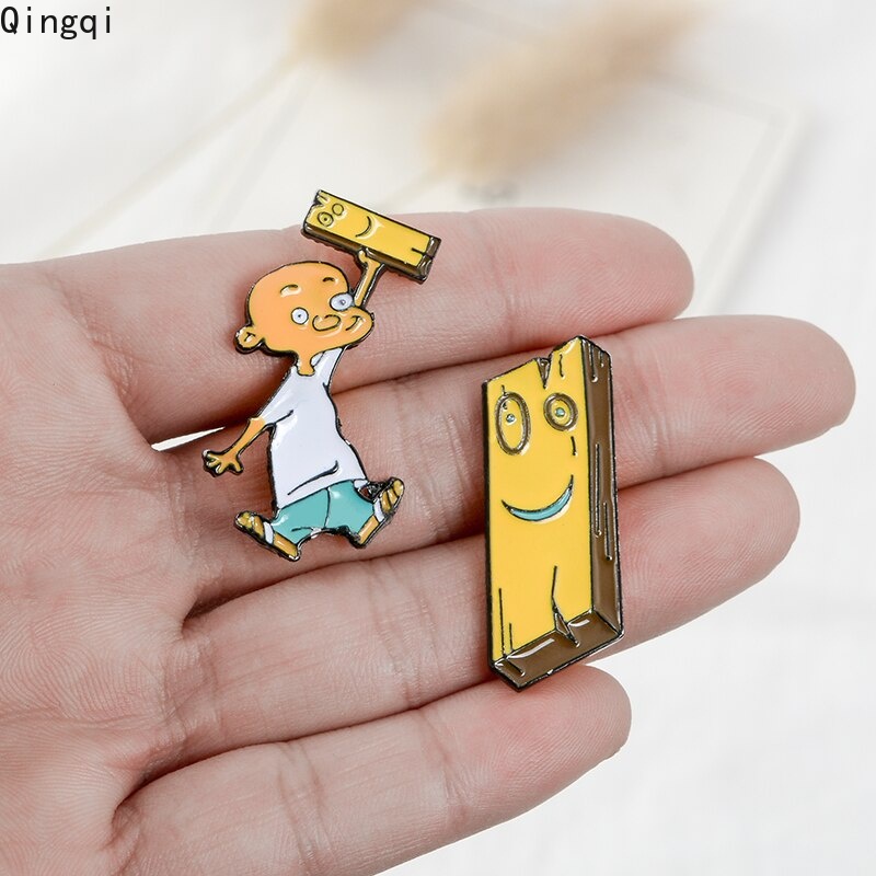 Bros Pin Enamel Desain Kartun Anime Jonny and Plank Untuk Hadiah Teman