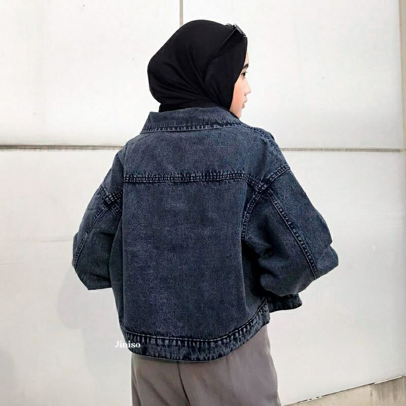 FUJIA JACKETS // Jaket Jeans Wanita Crop OOTD SELEBGRAM FASHION WANITA 9912