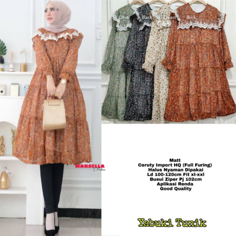 Yabuki Tunik Atasan Wanita Tunik Ceruti Import Busui Tunik Korea Fit To Jumbo