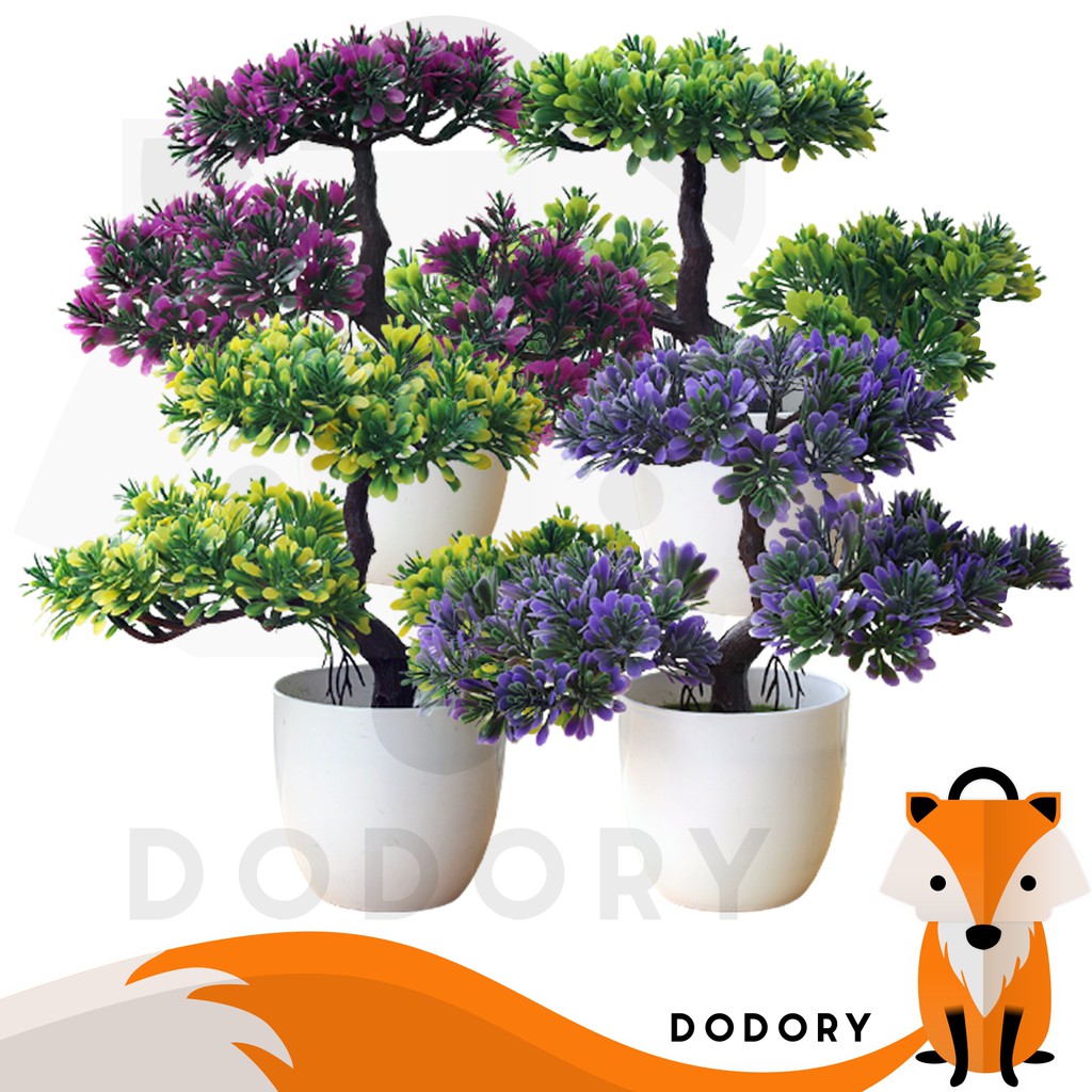 DODORY PT28 Tanaman Bunga Bonsai Plastik Dekorasi Rumah Pot Tanaman Bunga Hias Bongsai Artificial Flower Decoration