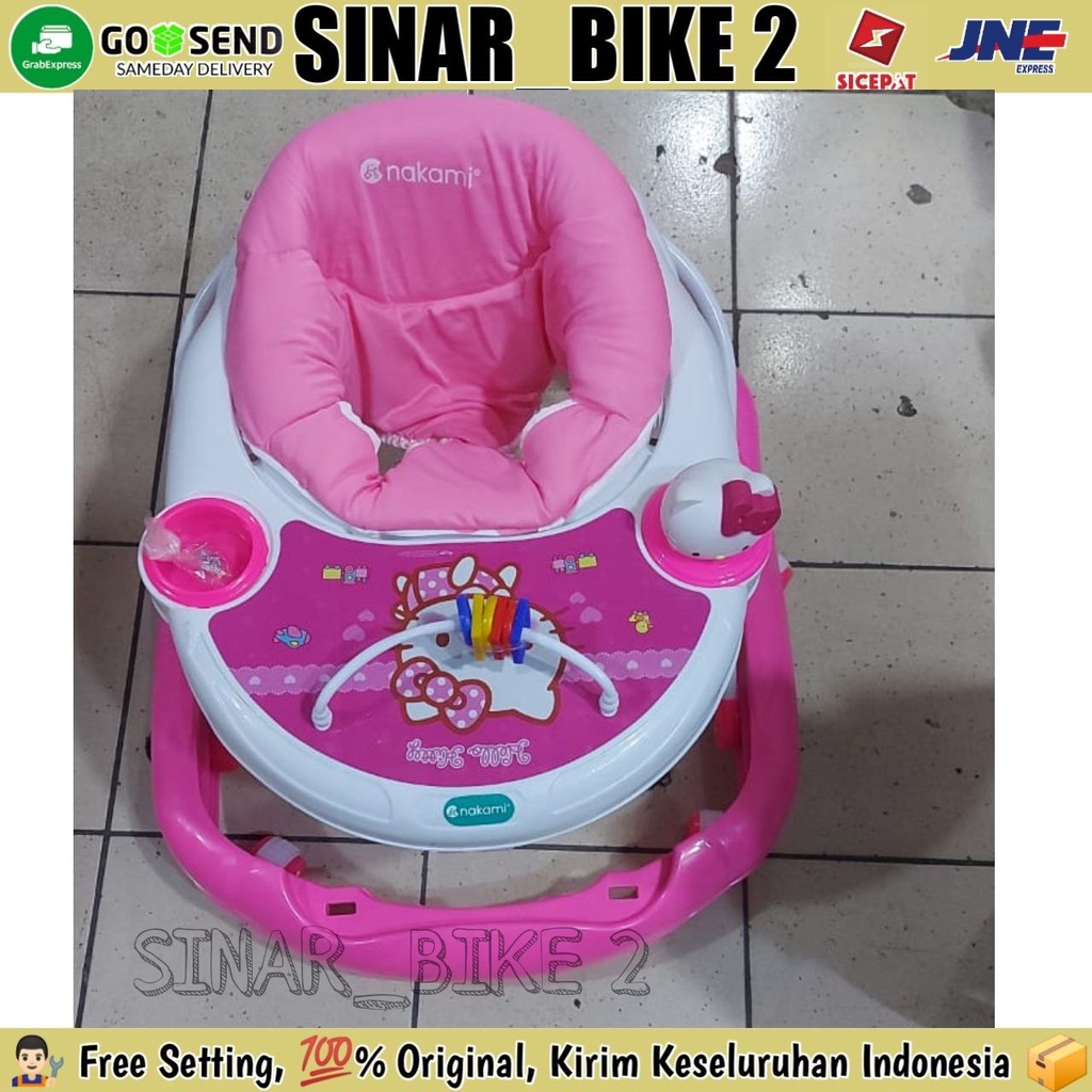 Baby Walker NAKAMI DOLL Karakter Kartun Musik dan Lampu LED