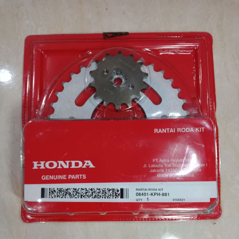 0GEAR GIR RANTAI SET KPH KARISMA 2002-2005 SUPRA X 125 2007-2014 ORIGINAL