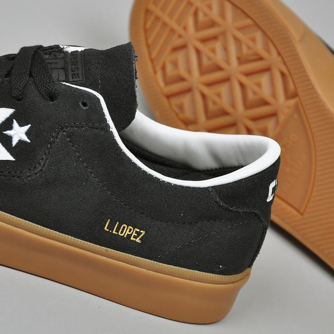NEW.. SEPATU CONVERSE LOUIE LOPEZ CONS PRO SUEDE BLACK WHITE ORIGINAL BNIB - BLACK GUM, 40