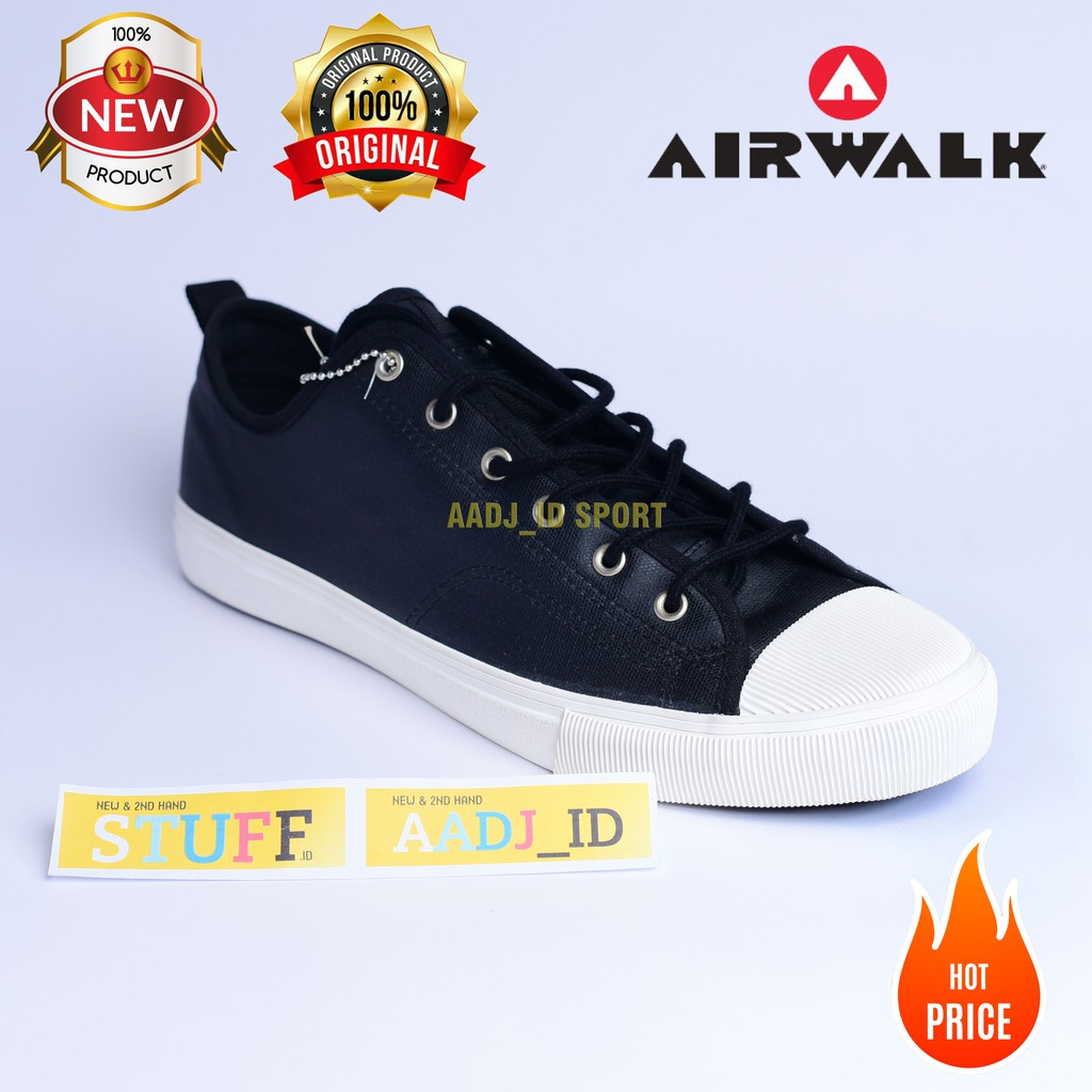 Sepatu Jalan Sneakers Kasual Pria Airwalk Leonard AIW19CM0807B Black Hitam Original