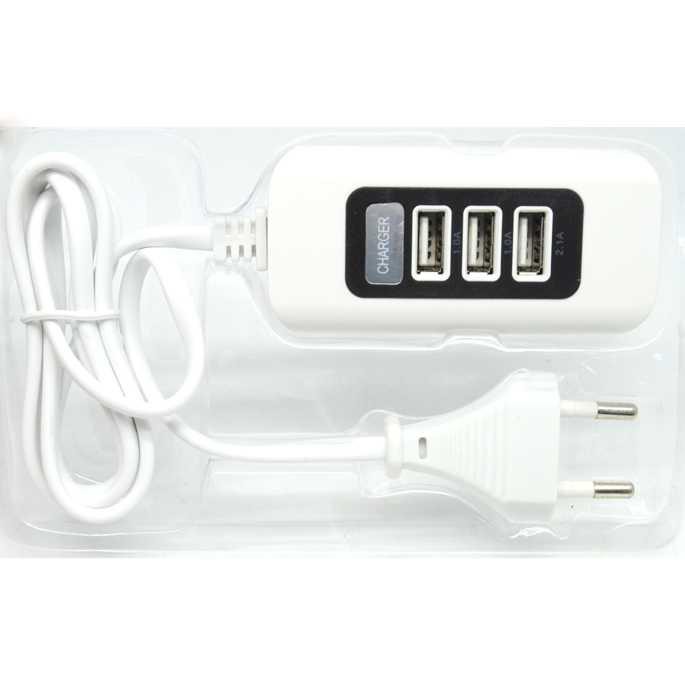 Powstro USB Charger Hub 3 Port 5V 2.1A EU plug - C1 ( Al-Yusi )
