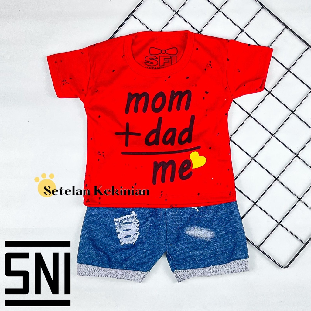 [SK] Setelan Baby 0_12bln Set Baby Boy Set Love Mom Dad Set Anak Laki Laki Newborn Kado Akikah