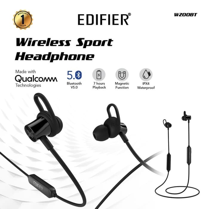 Edifier W200BT Wireless Bluetooth Sports Earphones