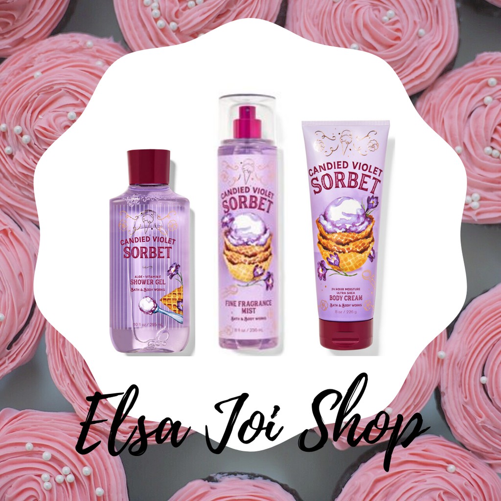 BBW Bath &amp; Body Works Candied Violet Sorbet - SERIES