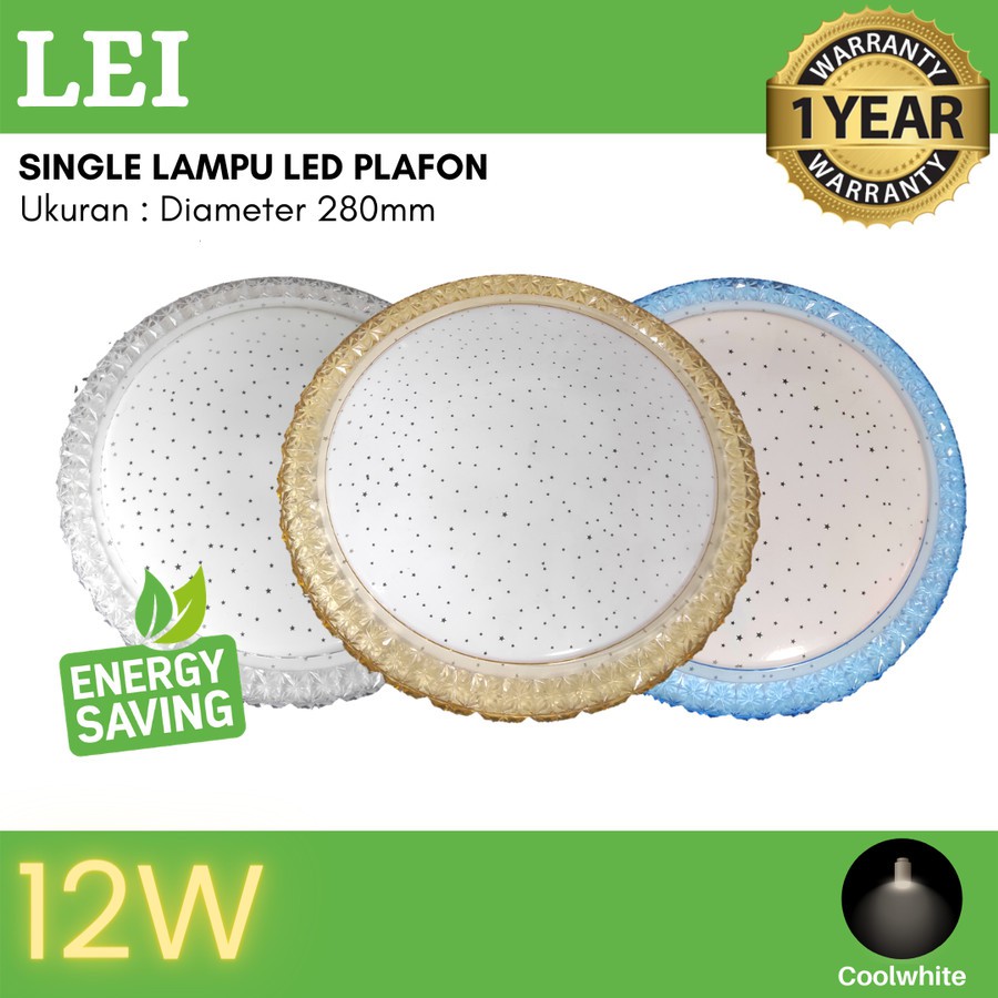 READY TERLARIS-Lampu Plafon  LED Ceiling Single 12W 6500K 1 Warna - Putih