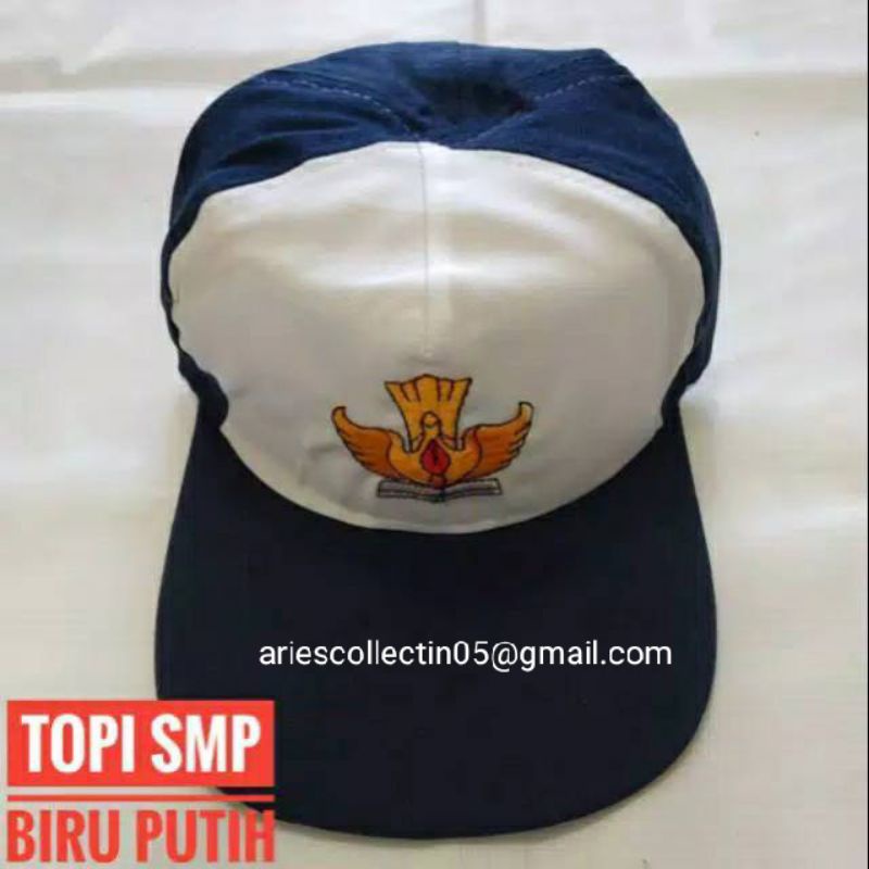 Topi SMP biru putih | seragam sekolah anak SMP