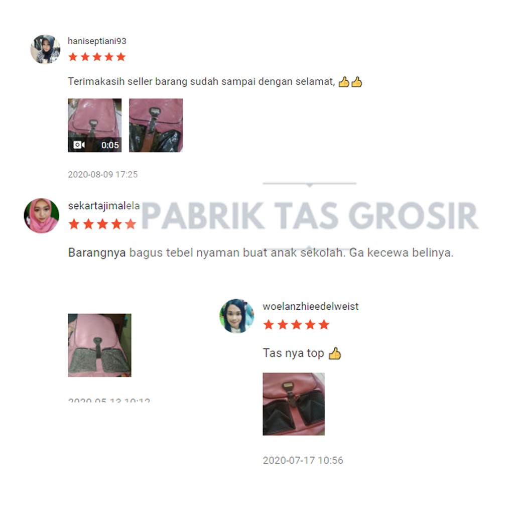 Tas Ransel Wanita Espirit Saku Pink Bagus Backpack Kulit Kekinian Fashionable